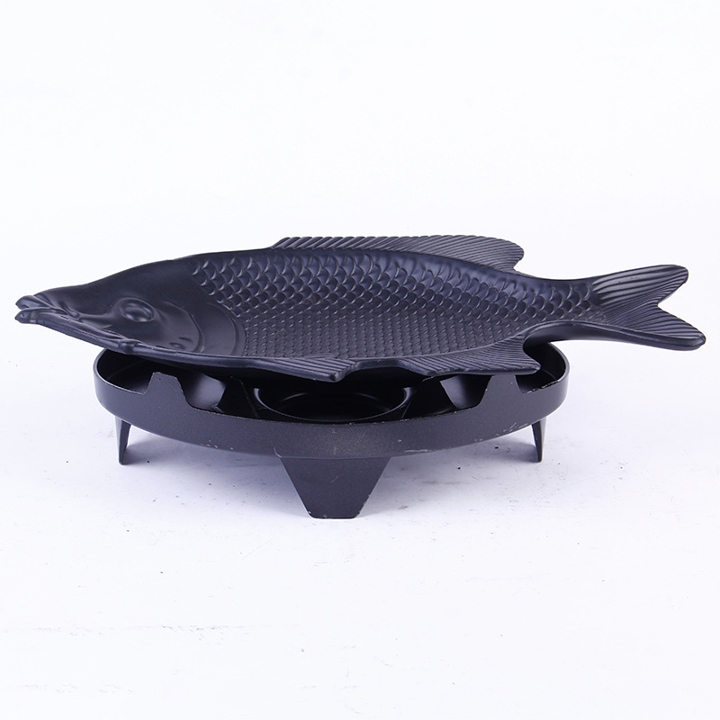 Chảo con cá kèm bếp cồn 28cm dùng hấp cá OEM ZD3047