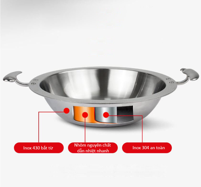 Nồi lẩu inox 304 cao cấp size 26-40cm OEM MF65212