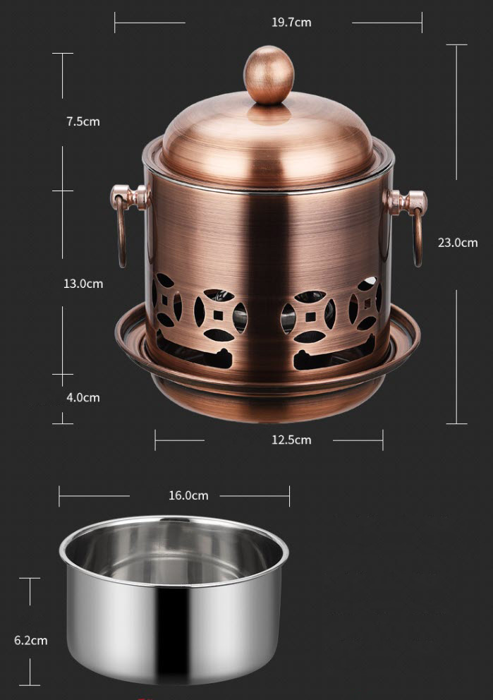 Nồi lẩu 1 người cổ điển inox 304 OEM YD13186A