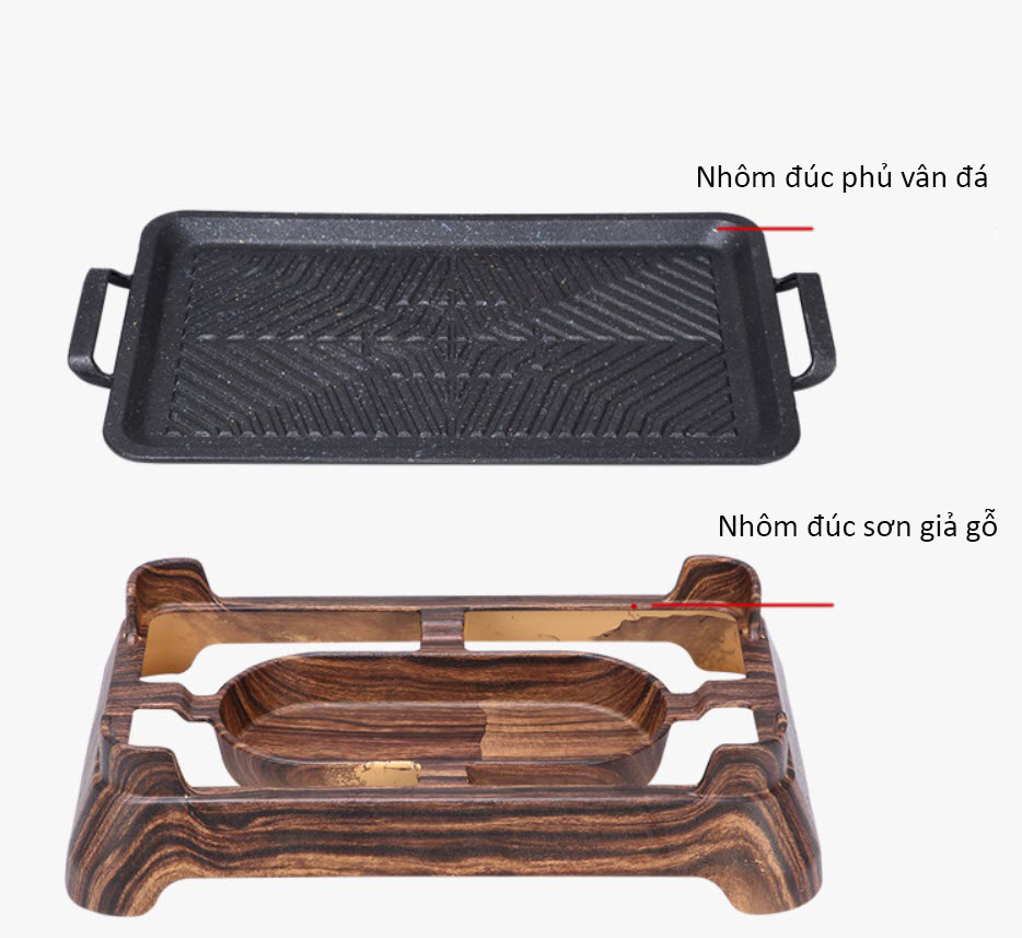 Bếp nướng cồn bộ vỉ nướng kèm bếp cồn bếp nướng thịt bbq OEM YX64138