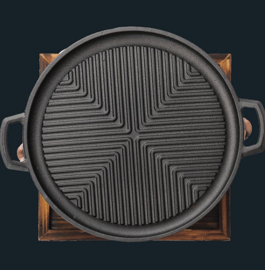 Bếp nướng cồn Chảo gang nướng thịt BBQ kèm bếp cồn nướng hải sản OEM SS812