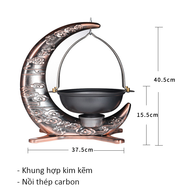 Nồi lẩu treo kèm bếp cồn cổ điển OEM QB1929