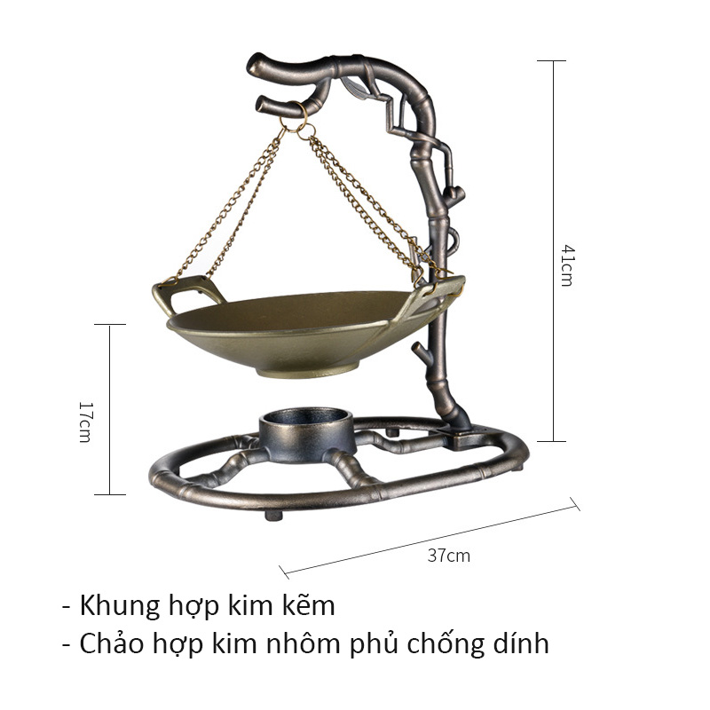 Nồi lẩu treo kèm bếp cồn cổ điển OEM QB1929