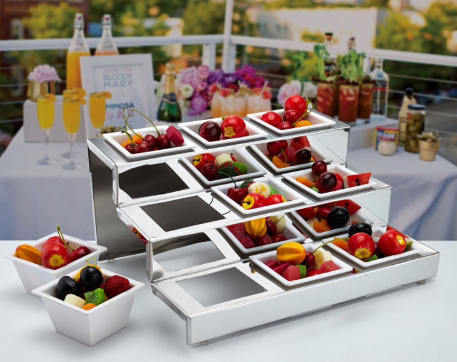 Khay đựng gia vị mứt khô buffet nhiều ngăn OEM JD5420