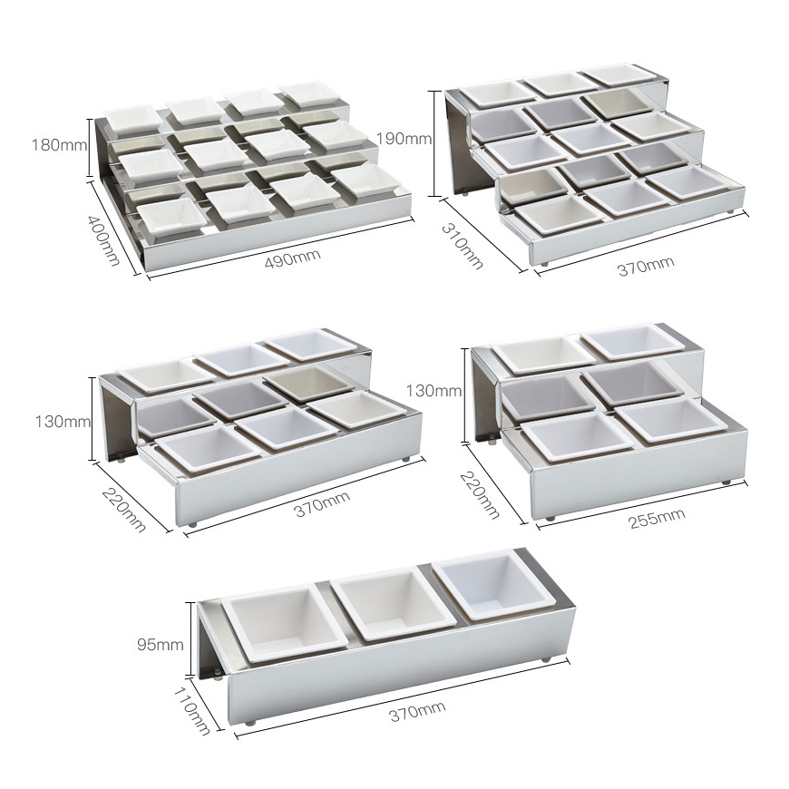 Khay đựng gia vị mứt khô buffet nhiều ngăn OEM JD5420