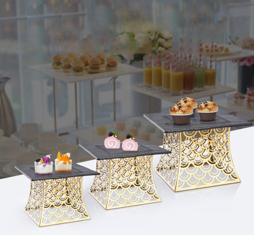Kệ trưng bày bánh kẹo sushi buffet 3 món OEM JD0008