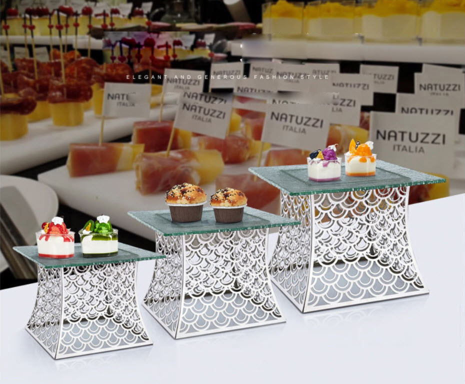 Kệ trưng bày bánh kẹo sushi buffet 3 món OEM JD0008