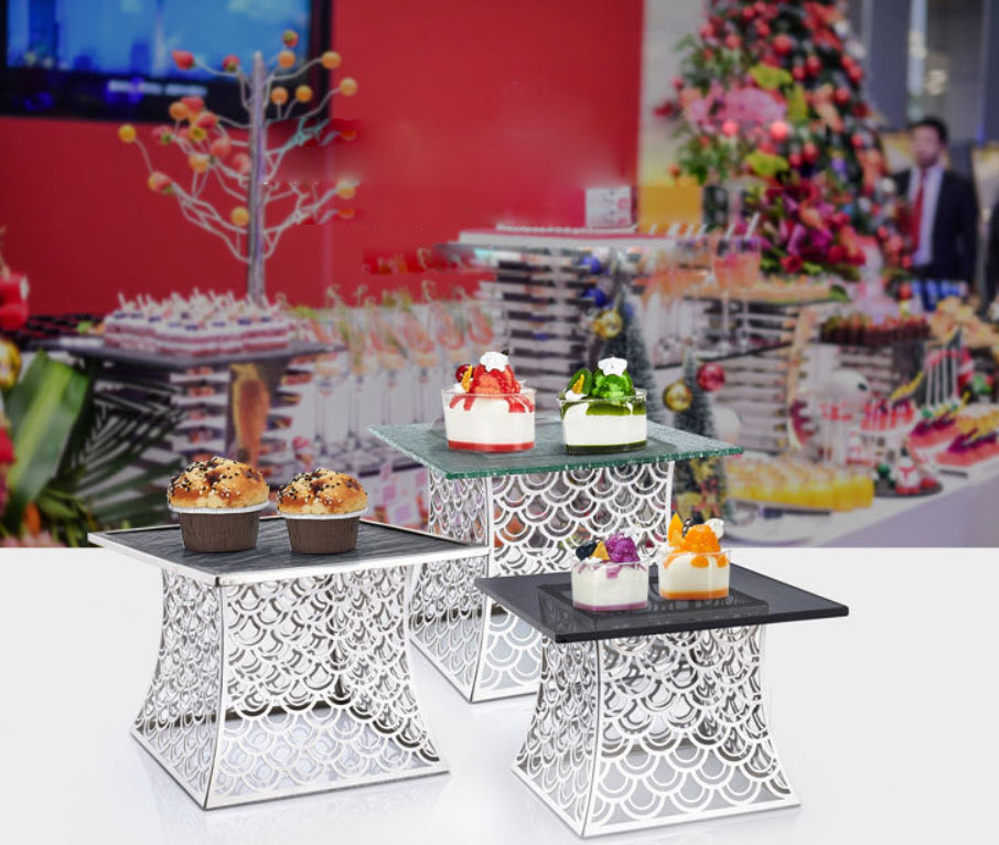 Kệ trưng bày bánh kẹo sushi buffet 3 món OEM JD0008