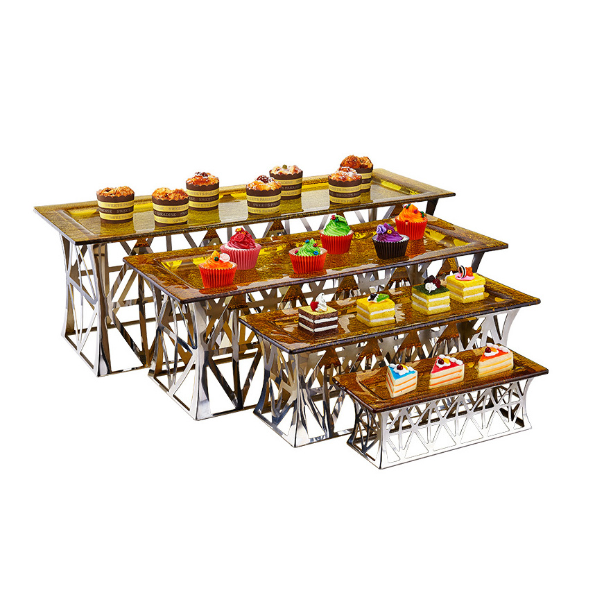 Kệ trưng bày bánh kẹo sushi buffet 4 tầng OEM JD0091