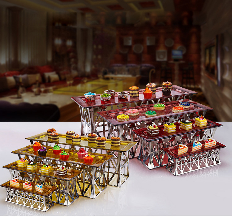 Kệ trưng bày bánh kẹo sushi buffet 4 tầng OEM JD0091
