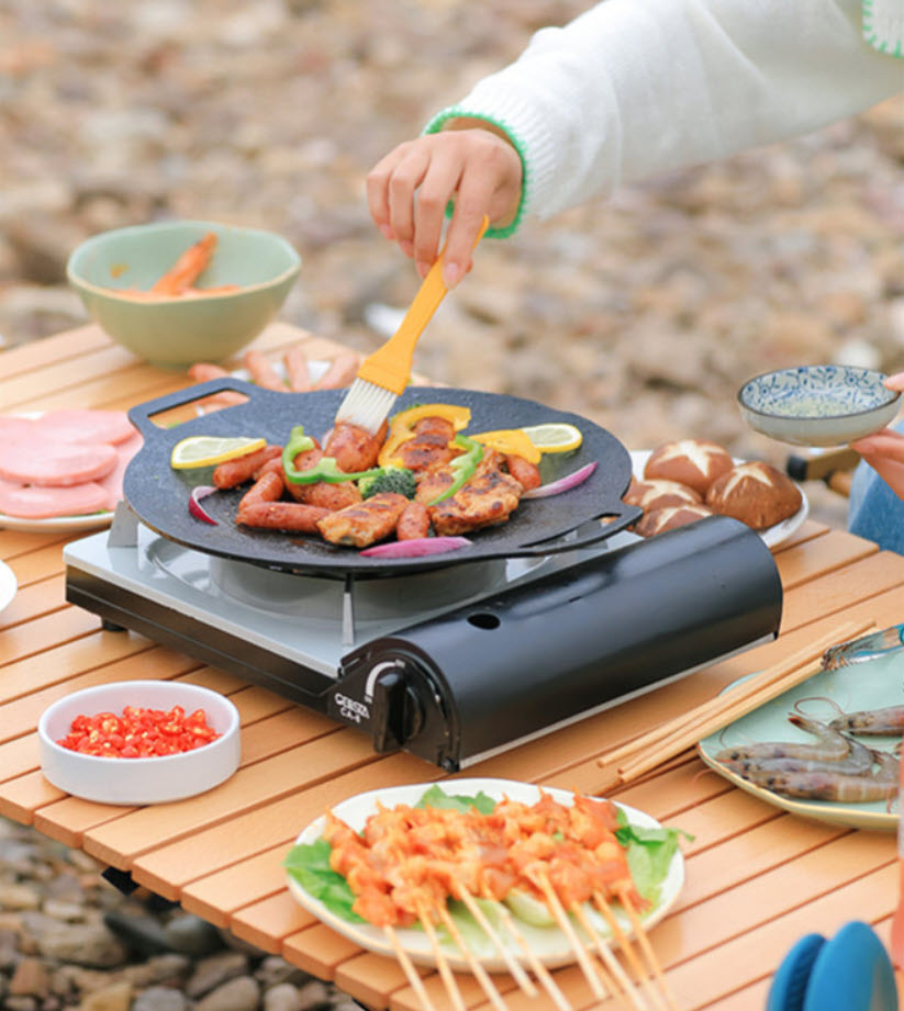 Chảo gang nướng BBQ nướng thịt ngoài trời OEM KP30