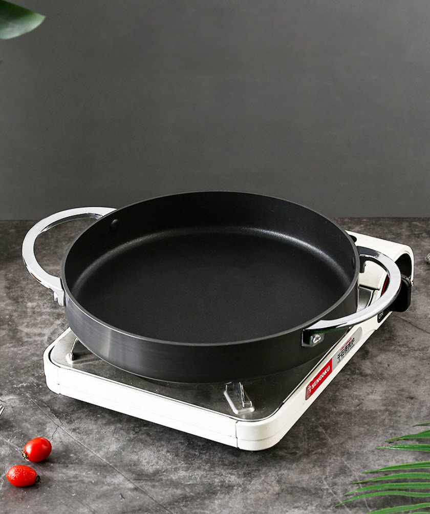 Nồi lẩu khô nhôm oxy hóa cứng chống dính Korean style OEM ZK010