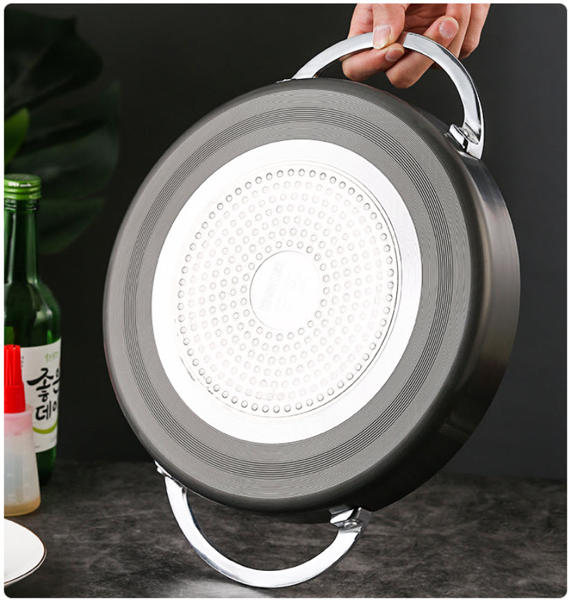 Nồi lẩu khô nhôm oxy hóa cứng chống dính Korean style OEM ZK010