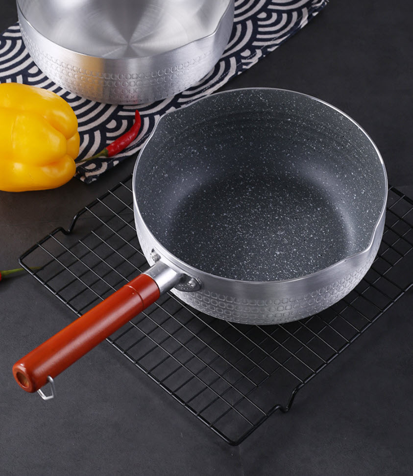 Nồi nhôm Japanese style 1 tay cầm nấu soup nấu mì Ramen OEM ZK012