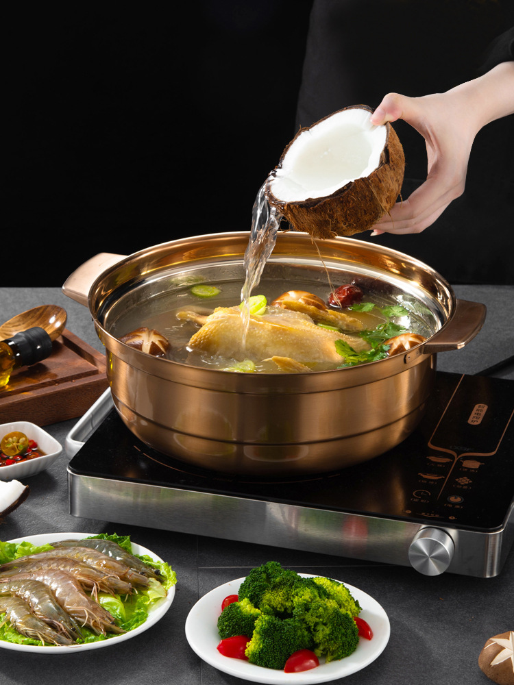 Nồi lẩu inox 3 lớp size 28-32cm OEM ZK016