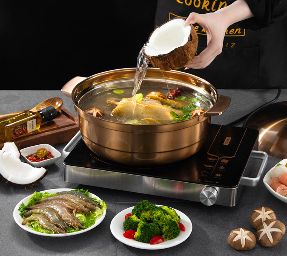 Nồi lẩu inox 3 lớp size 28-32cm OEM ZK016