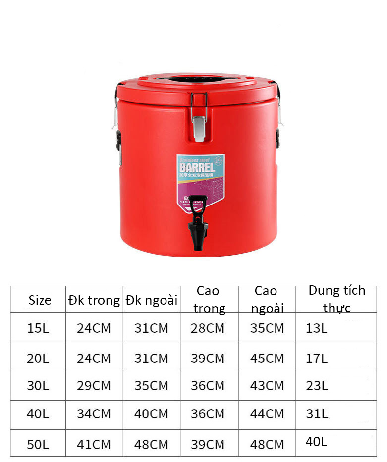Bình ủ trà giữ nhiệt ướp bia 15-50L OEM WN503