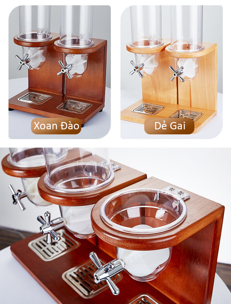 Bình đựng ngũ cốc buffet chân gỗ 4L OEM JD0102