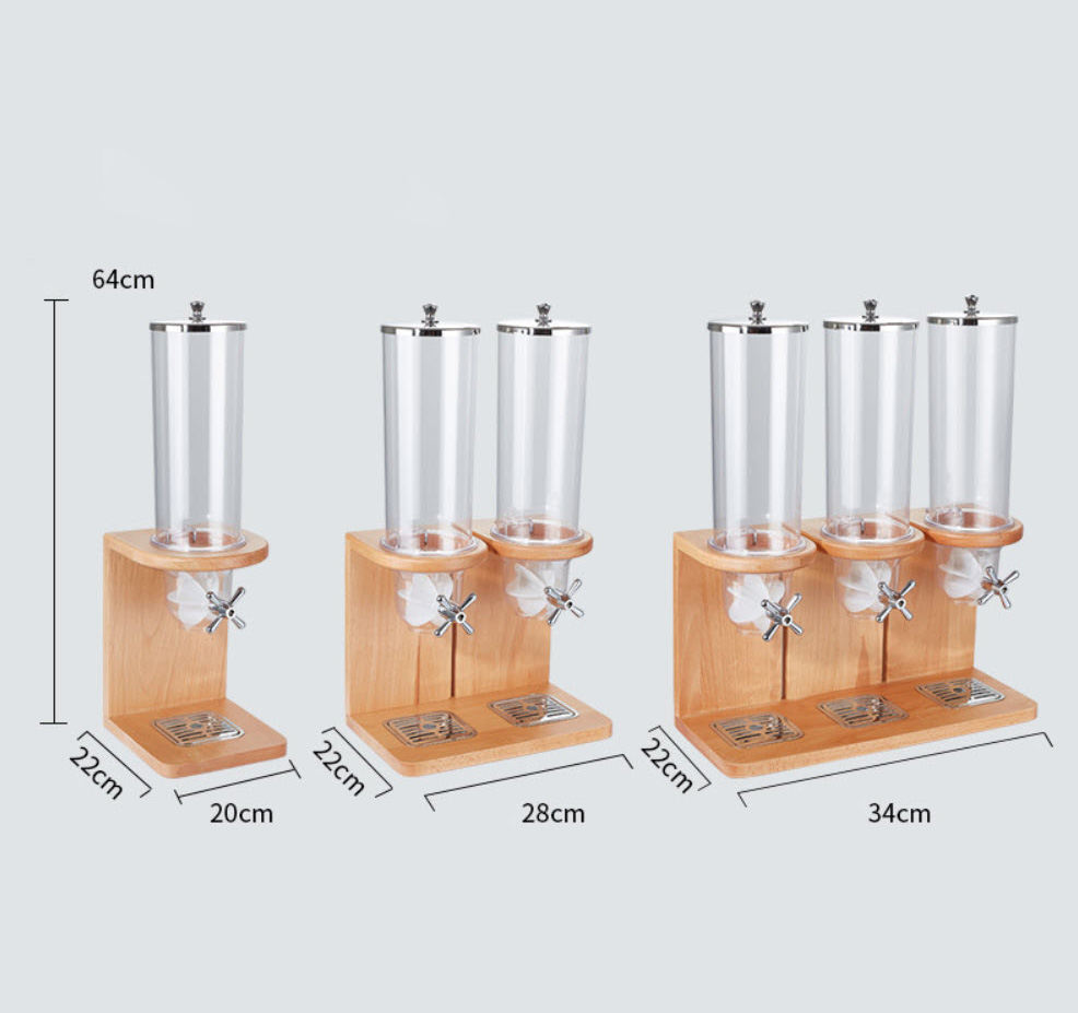 Bình đựng ngũ cốc buffet chân gỗ 4L OEM JD0102