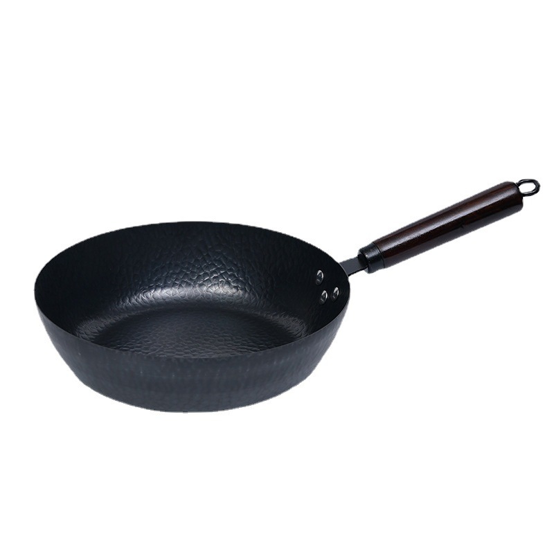 Chảo thép carbon Nhật tay cầm gỗ 28cm OEM TG67