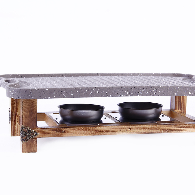 Bếp nướng cồn vỉ nướng kèm bếp cồn bếp nướng thịt bbq phủ đá Maifan OEM ZD1003