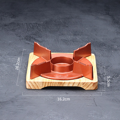 Bếp cồn hợp kim nhôm đế gỗ dùng hâm nóng thức ăn OEM A016