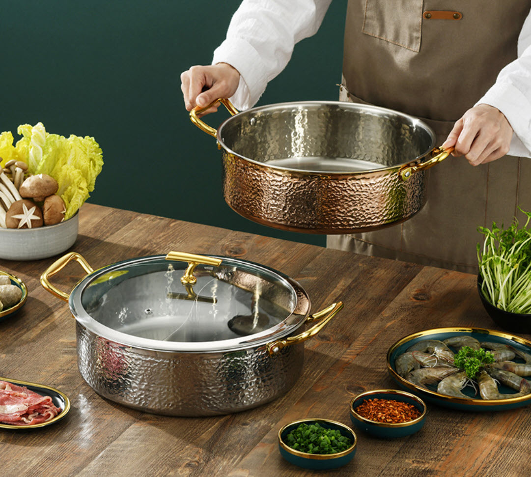 Nồi lẩu inox 304 cao cấp 3 lớp dùng từ size 26-32cm OEM W0905