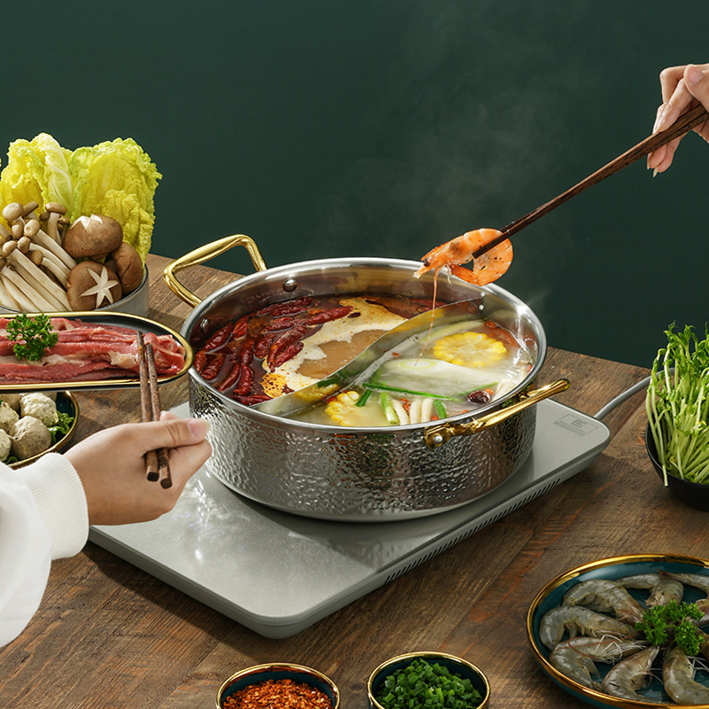 Nồi lẩu inox 304 cao cấp 3 lớp dùng từ size 26-32cm OEM W0905
