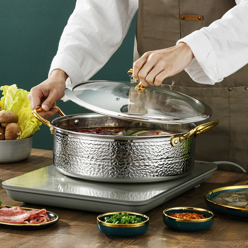 Nồi lẩu inox 304 cao cấp 3 lớp dùng từ size 26-32cm OEM W0905