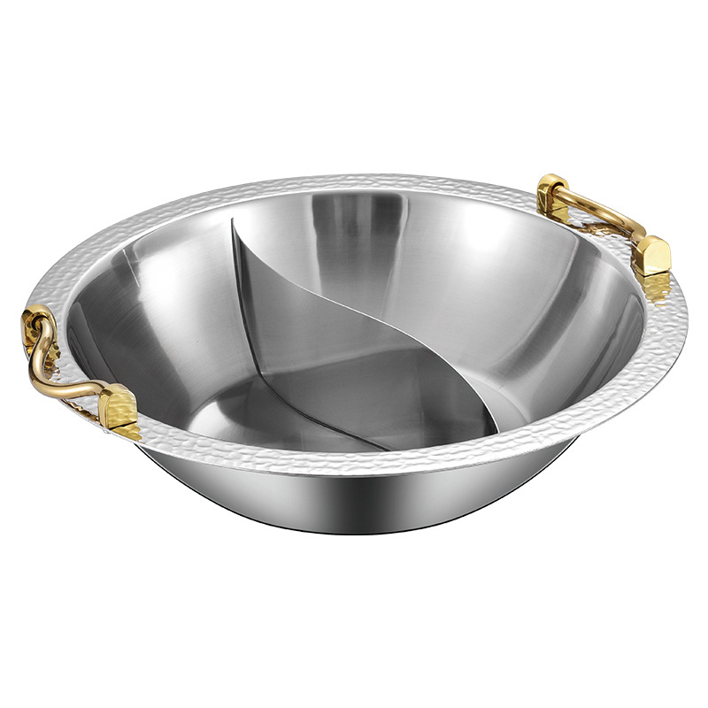 Nồi lẩu 2 ngăn inox 304 cao cấp 2 quai xách OEM V0411
