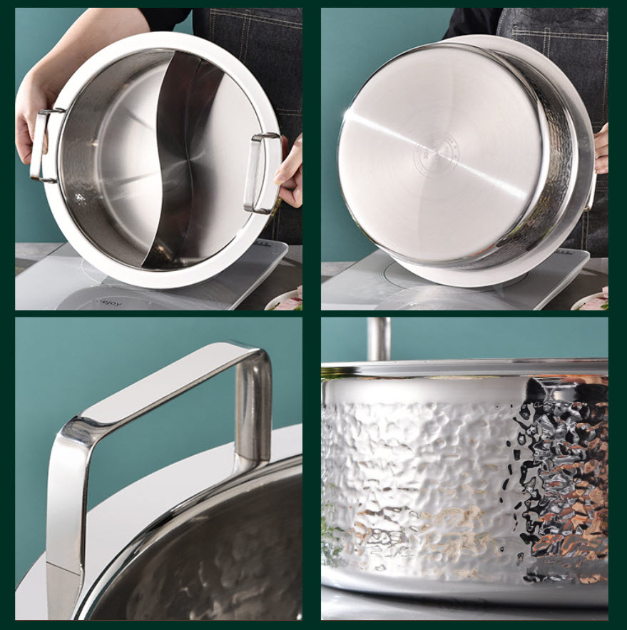 Nồi lẩu inox 304 cao cấp 3 lớp độ dày cao OEM Q0701