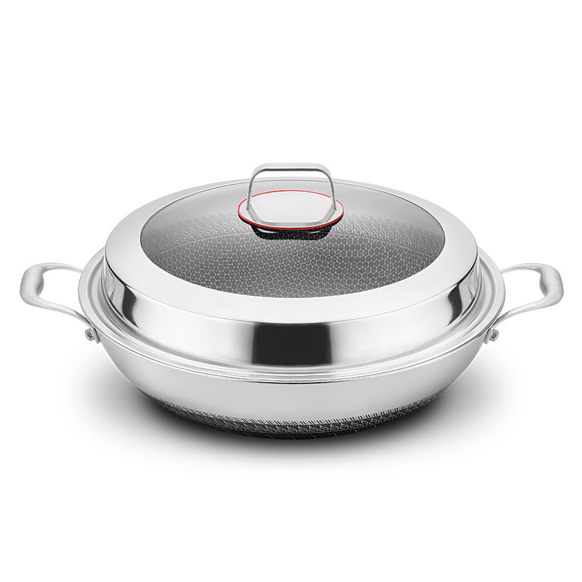 Chảo inox y tế 316 đáy bầu chống dính tổ ong OEM ZJSR1