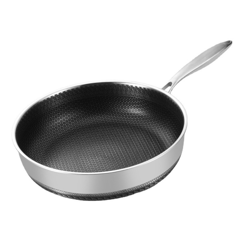 Chảo inox y tế 316 đáy bằng chống dính tổ ong OEM B016