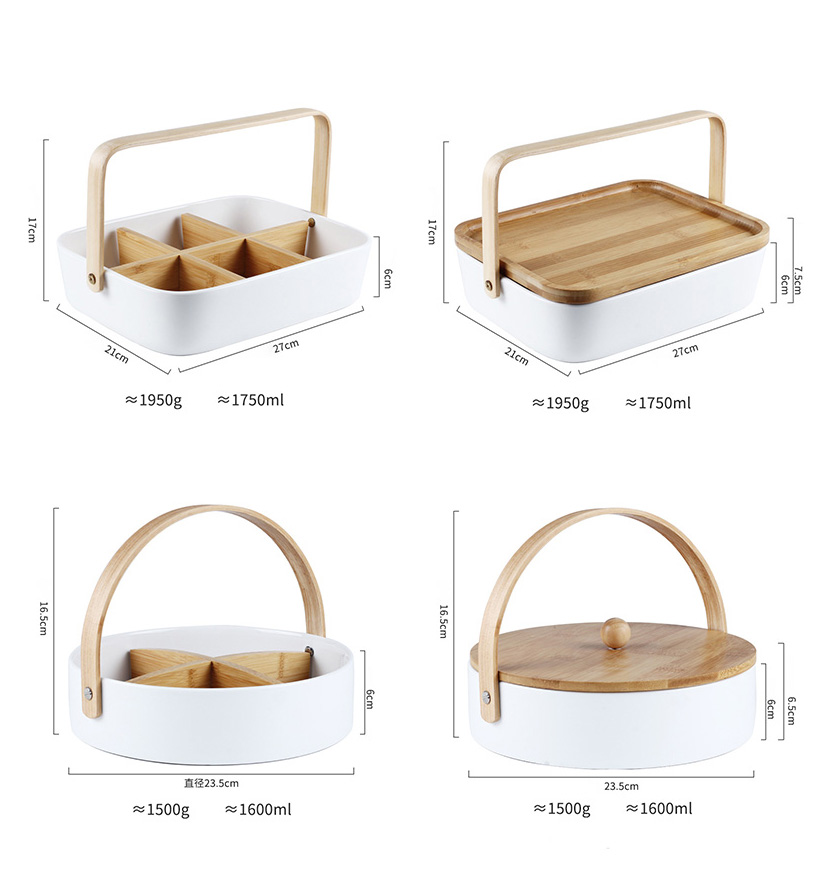 Khay đựng bánh kẹo sứ trắng OEM YY4536