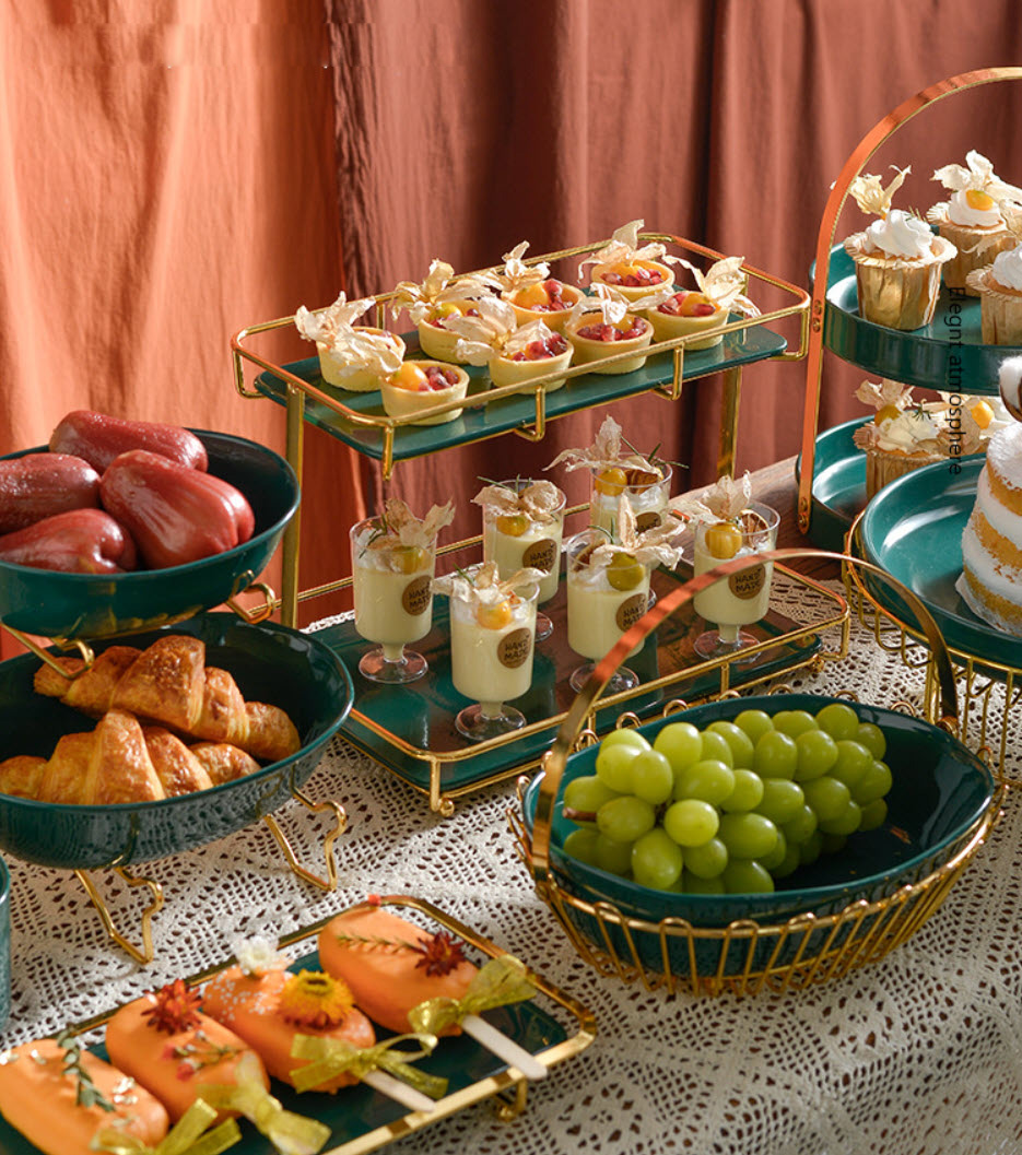Kệ trưng bày bánh kẹo tiệc cưới tiệc buffet OEM YY1902