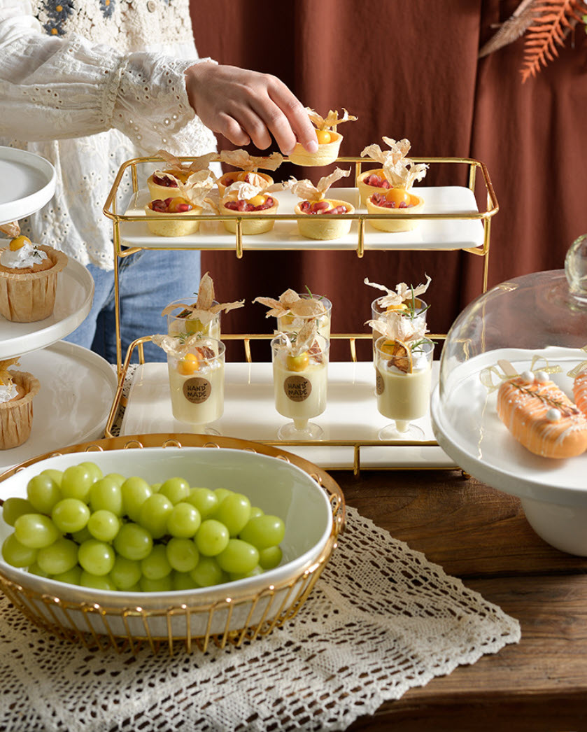 Kệ trưng bày bánh kẹo tiệc cưới tiệc buffet OEM YY1902