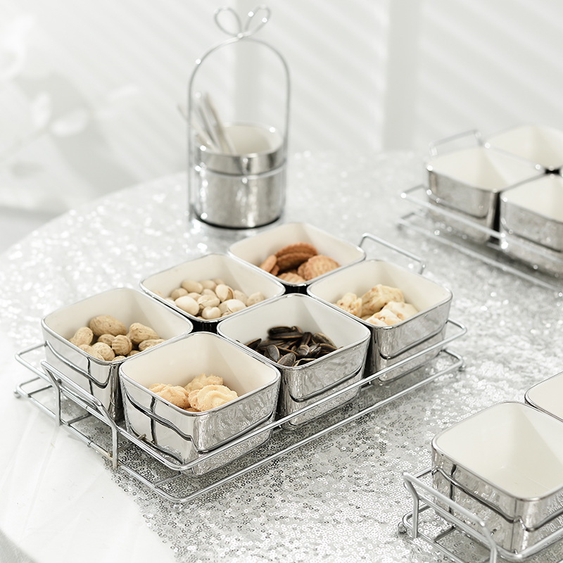 Khay đựng bánh kẹo để bàn sứ đựng topping uống trà OEM G1838