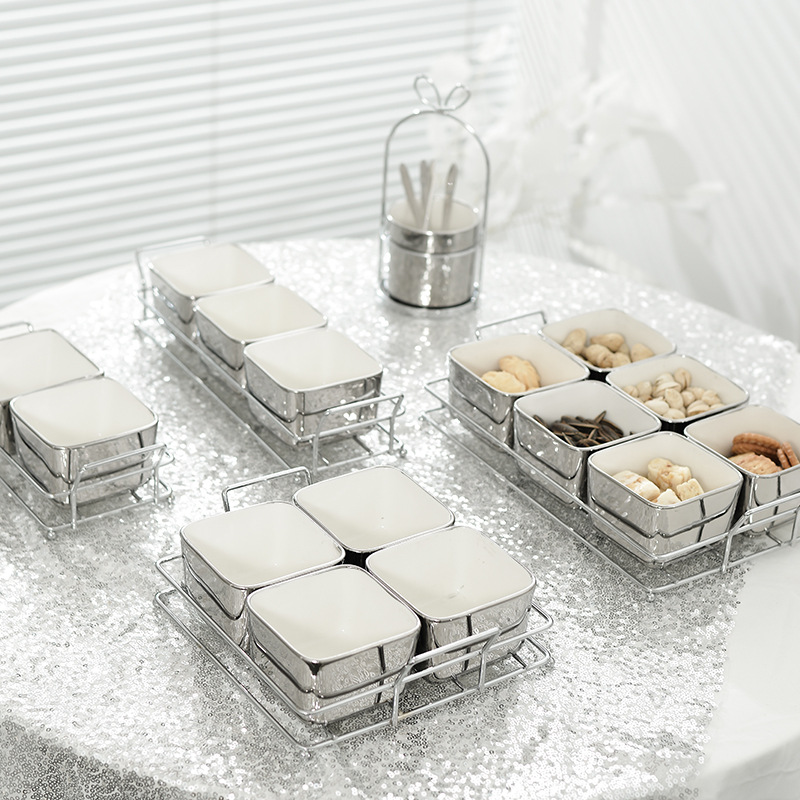 Khay đựng bánh kẹo để bàn sứ đựng topping uống trà OEM G1838
