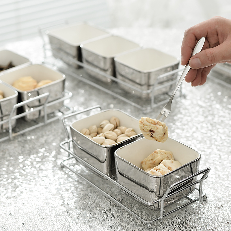 Khay đựng bánh kẹo để bàn sứ đựng topping uống trà OEM G1838