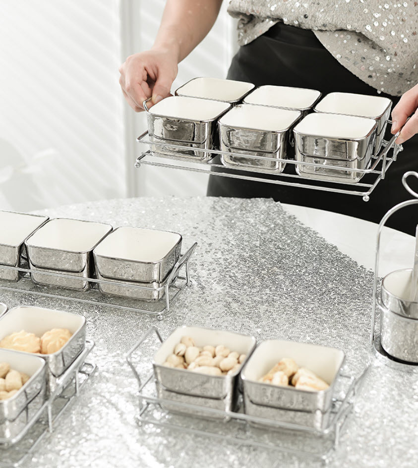 Khay đựng bánh kẹo để bàn sứ đựng topping uống trà OEM G1838