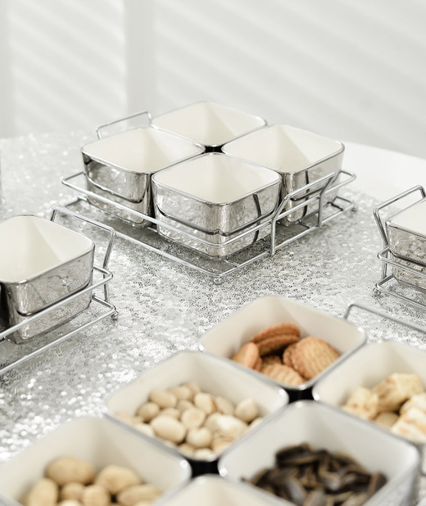 Khay đựng bánh kẹo để bàn sứ đựng topping uống trà OEM G1838