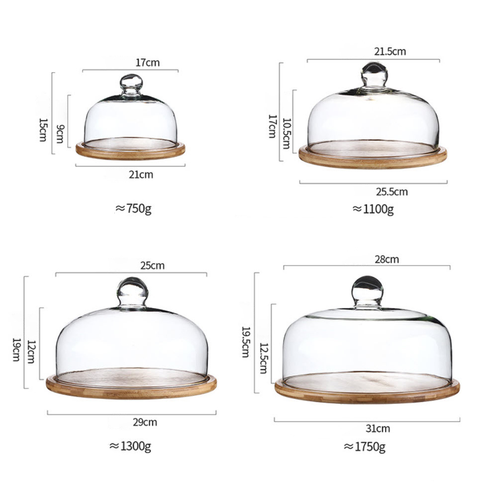Khay đựng bánh thức ăn có nắp kính OEM DQ0451