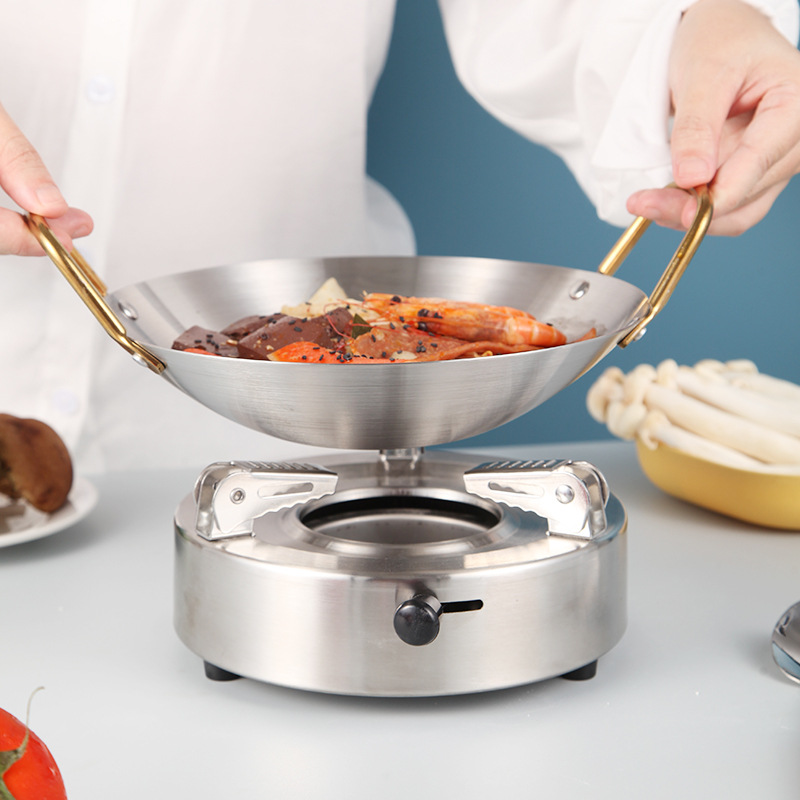 Bếp cồn inox 18cm chân đỡ di động OEM TY147
