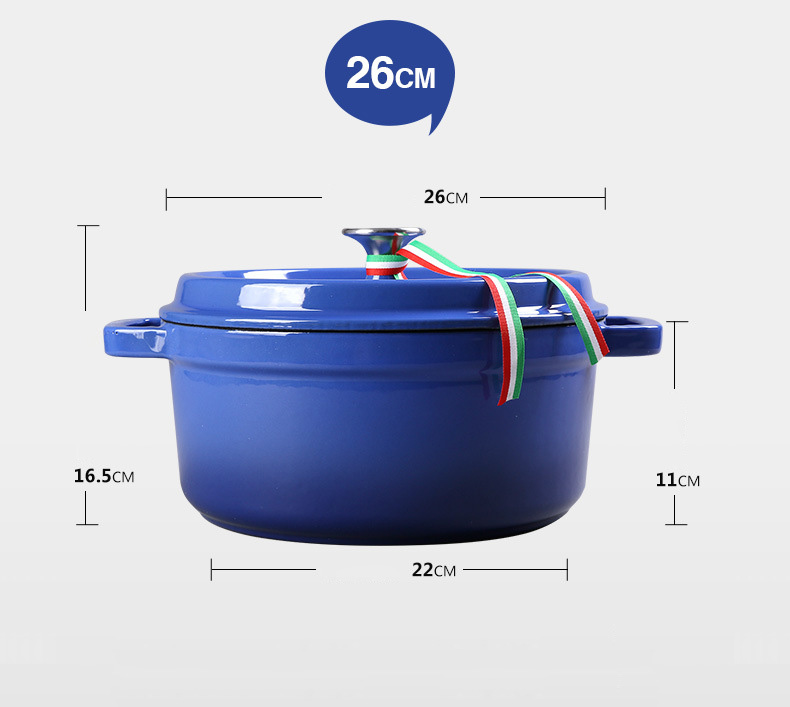 Nồi gang tráng men size 22 đến 26cm OEM ZT33
