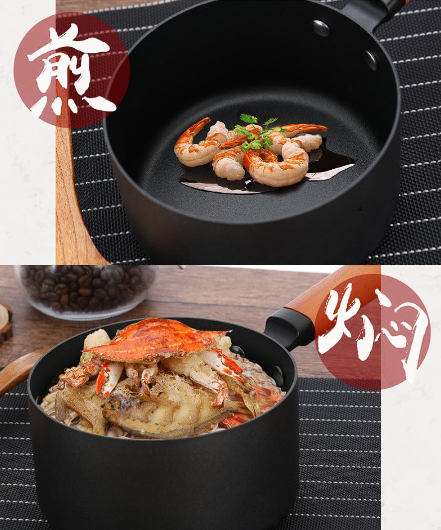 Nồi nấu sữa nấu nước sốt thép carbon chống dính 16cm OEM SST0709