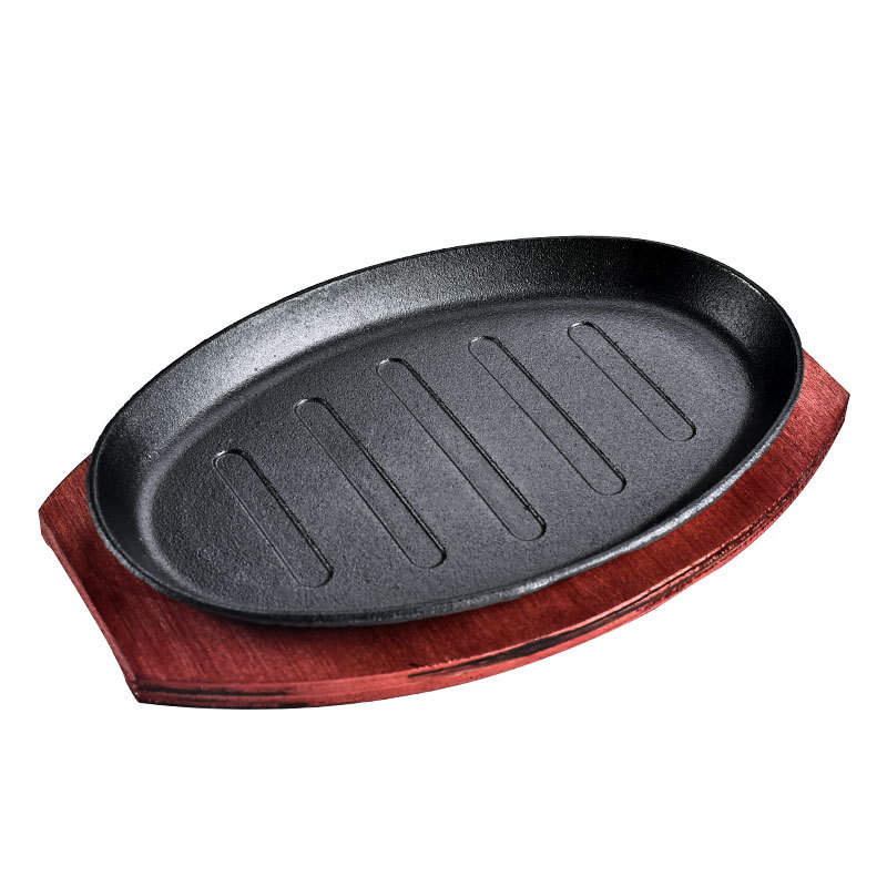 Chảo gang oval ăn bò beefsteak OEM TB8YX