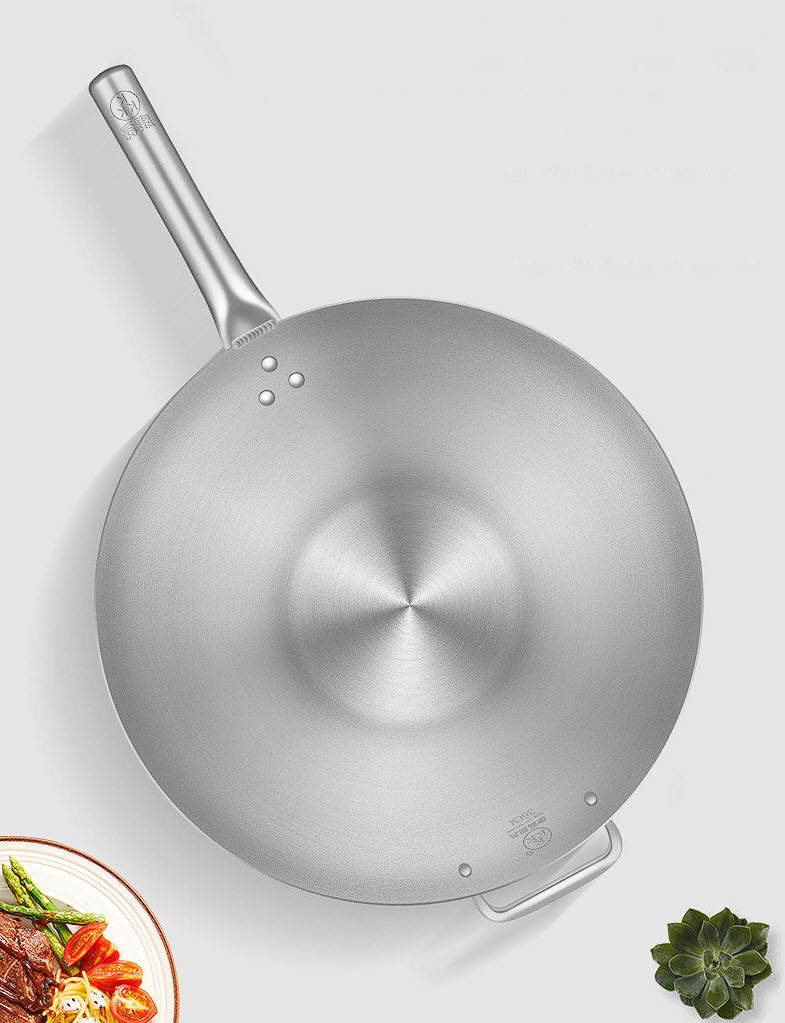 Chảo bầu 1 tay cầm inox 201 size 34-43cm Kanglei D613