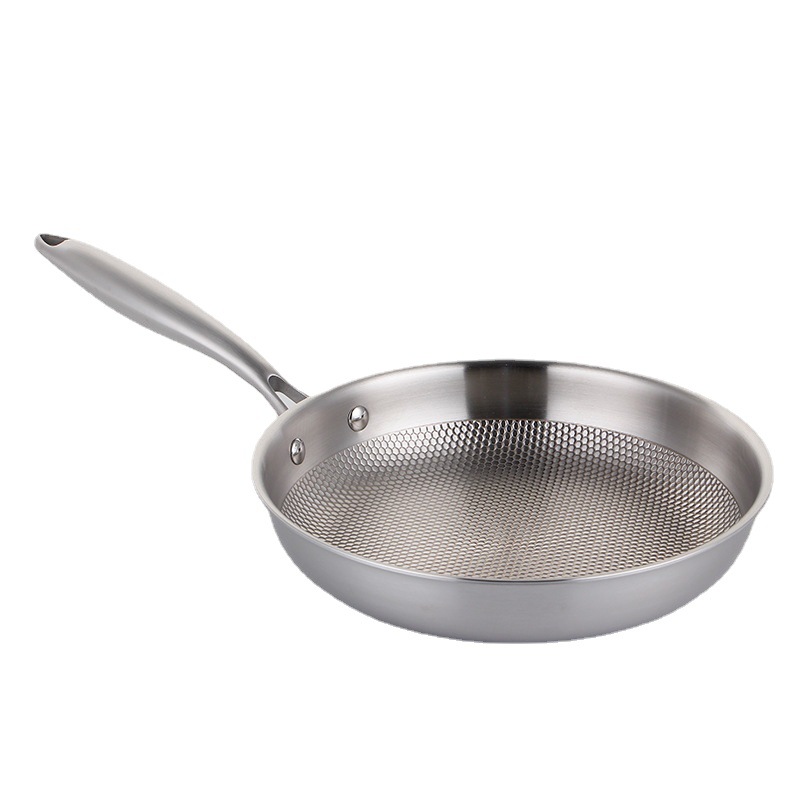 Chảo inox 304 chống dính tự nhiên 5 lớp dẫn nhiệt đều OEM CI001