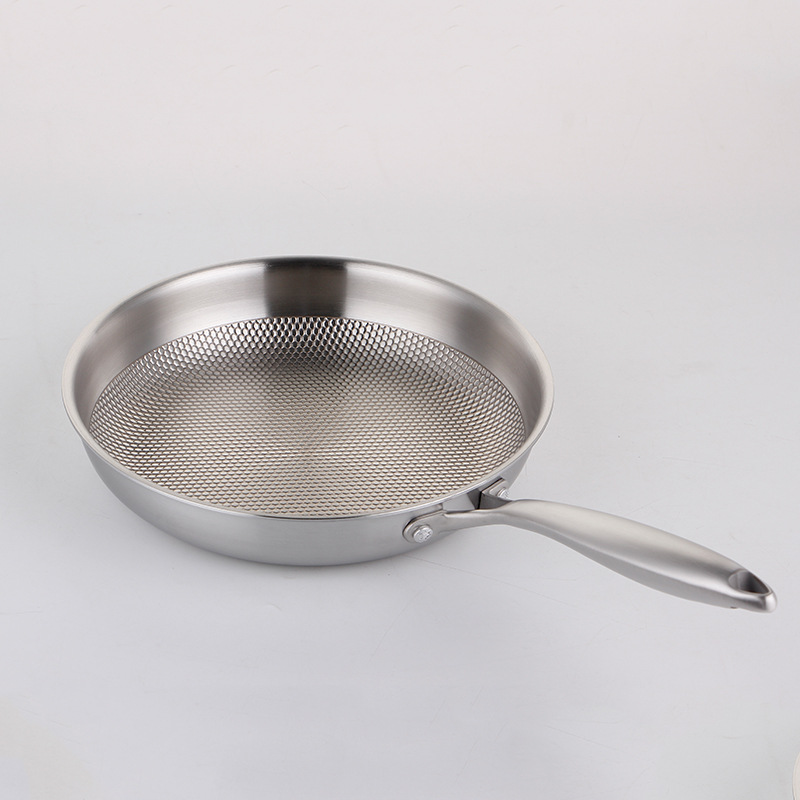 Chảo inox 304 chống dính tự nhiên 5 lớp dẫn nhiệt đều OEM CI001