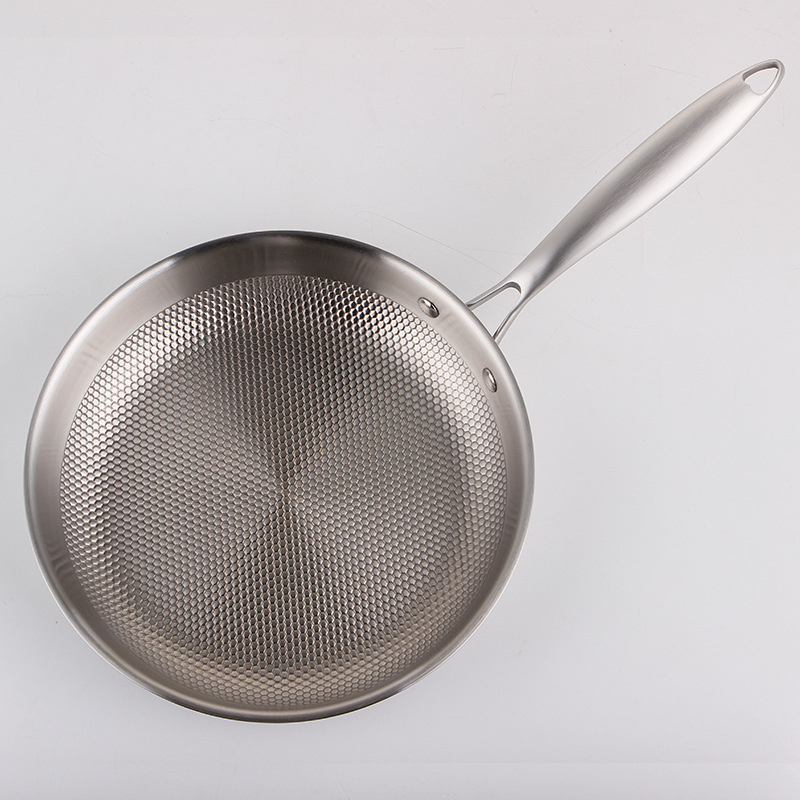 Chảo inox 304 chống dính tự nhiên 5 lớp dẫn nhiệt đều OEM CI001